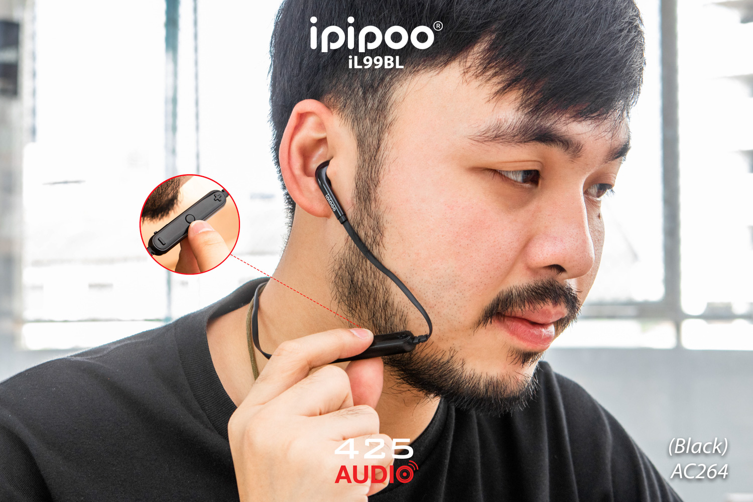 ipipoo,iL99BL,earphone,wireless earphone,bluetooth,bluetooth4.2,comfort,earbuds,smooth,longbattery,exercise,run,fitness,stereocall