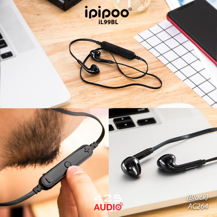 ipipoo,iL99BL,earphone,wireless earphone,bluetooth,bluetooth4.2,comfort,earbuds,smooth,longbattery,exercise,run,fitness,stereocall