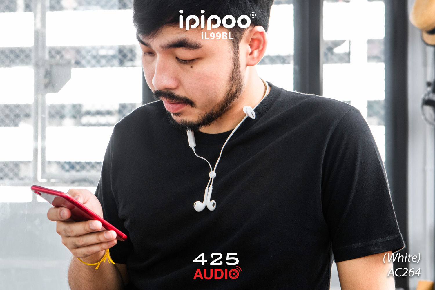 ipipoo,iL99BL,earphone,wireless earphone,bluetooth,bluetooth4.2,comfort,earbuds,smooth,longbattery,exercise,run,fitness,stereocall