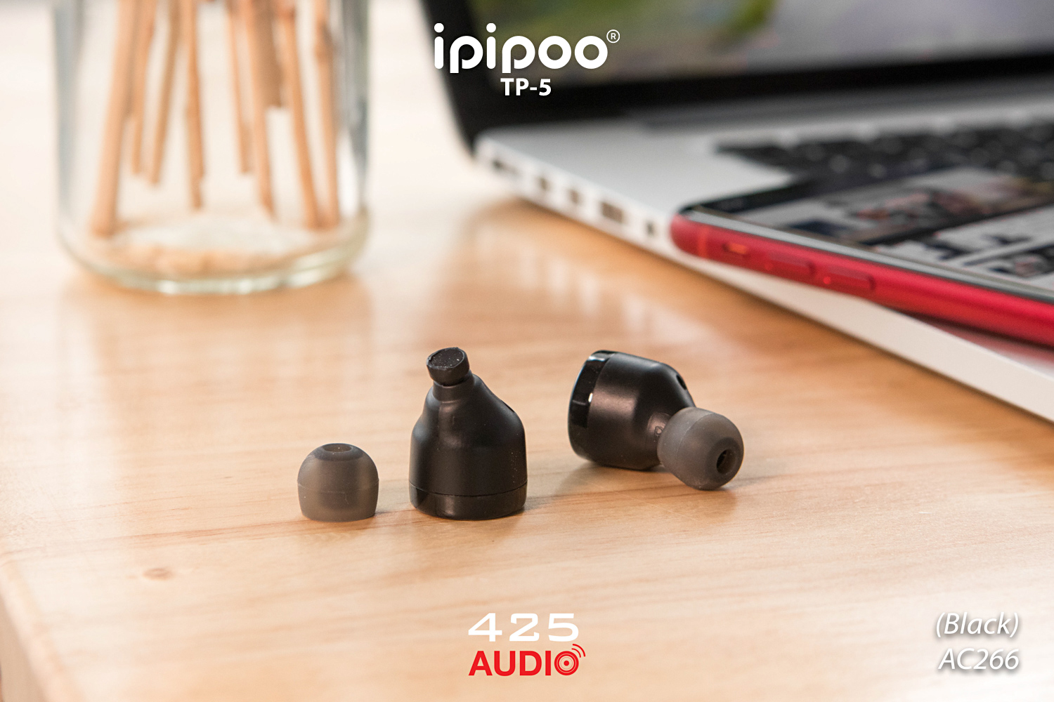 ipipoo,tp-5,หูฟังไร้สาย,หูฟัง True Wireless,กันนํ้า,IPX5,ชาร์จโทรศัพท์ได้,เบสหนัก