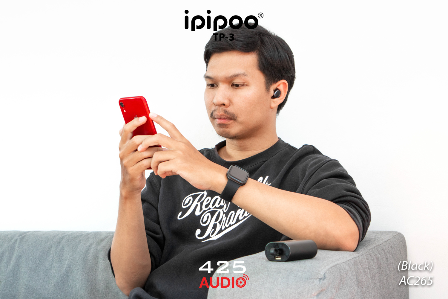 ipipoo,tp-3,in,ear,true,wireless,auto,pairing,power,bank,bass,ergonomic,design,2000,mah