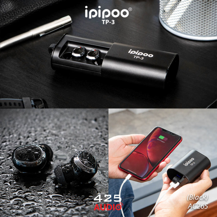 ipipoo,tp-3,in,ear,true,wireless,auto,pairing,power,bank,bass,ergonomic,design,2000,mah