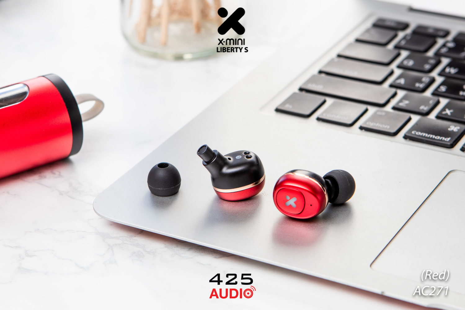 x-mini,liberty S,true wireless,bluetooth 5.0,ipx4,red,iron man,dynamic,graphene,mono mode,small,compact,light,battery life,comfortable