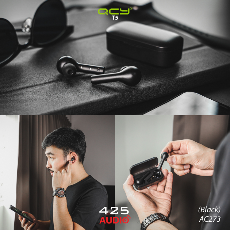 QCY-T5,QCY,T5,True Wireless,In-Ear,หูฟังไร้สาย,หูฟังออกกำลังกาย,หูฟังไร้สายราคาถูก