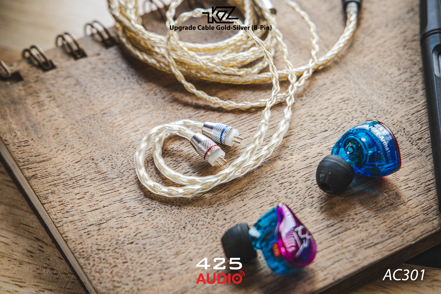 สายอัพเกรด,KZ Acoustic,สายทองแดงชุบทอง,สายทองแดงชุบเงิน,8 cores,2 Pin,B pin,3.5 มม.