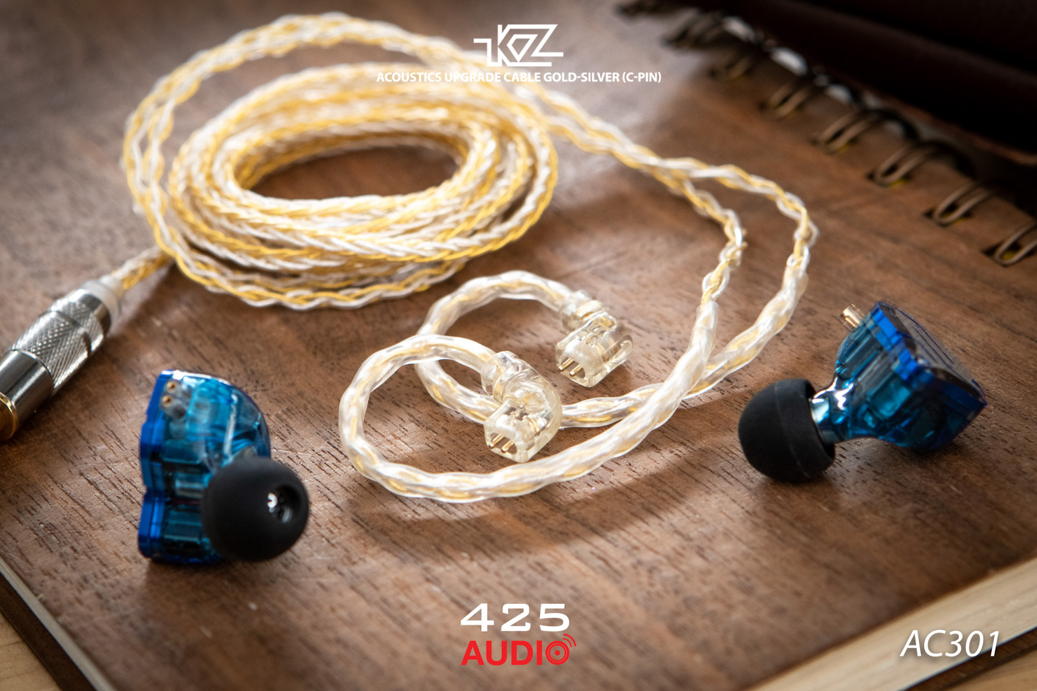 สายอัพเกรด,KZ Acoustic,สายทองแดงชุบทอง,สายทองแดงชุบเงิน,8 cores,2 Pin,C pin,3.5 มม.