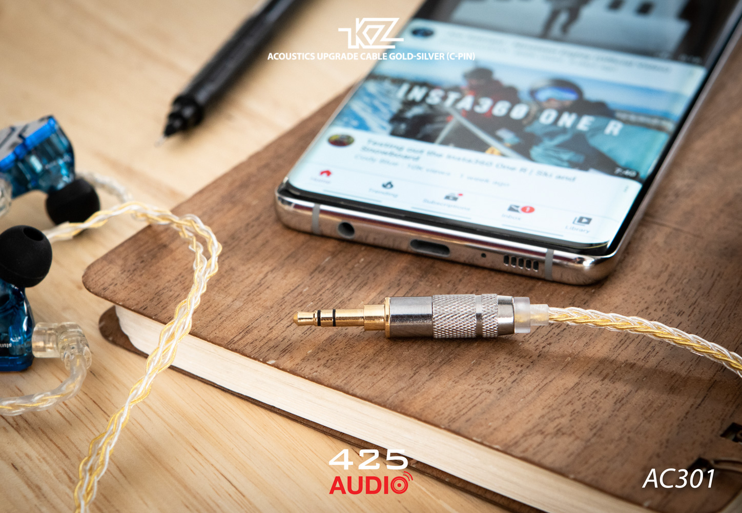 สายอัพเกรด,KZ Acoustic,สายทองแดงชุบทอง,สายทองแดงชุบเงิน,8 cores,2 Pin,C pin,3.5 มม.