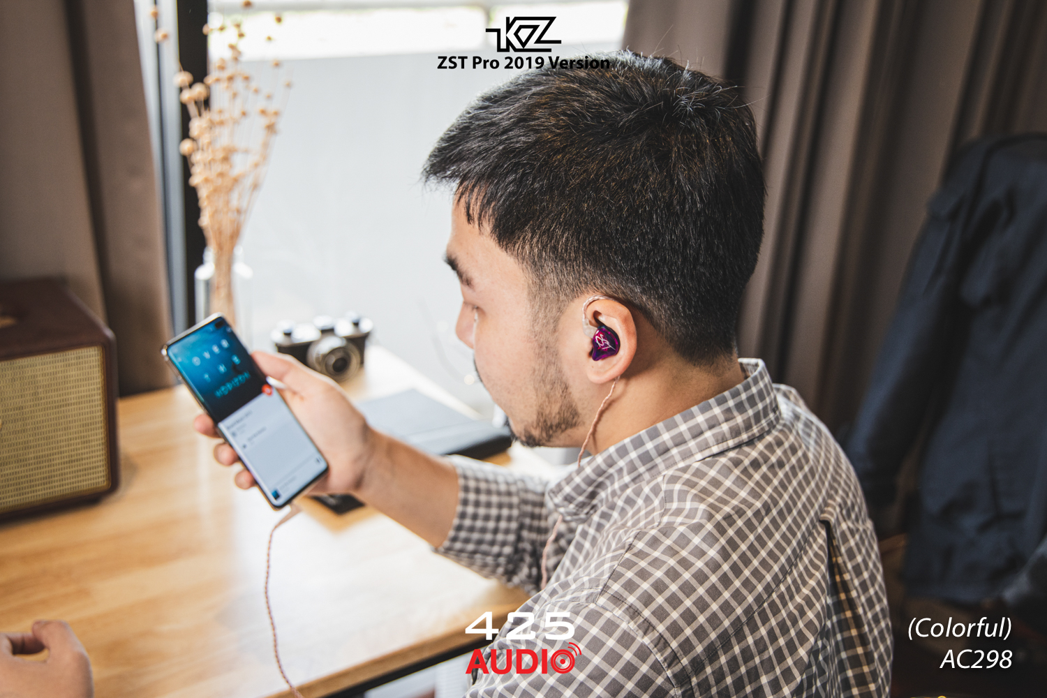 kz,zst pro 2019 version,in-ear,monitor,hybrid driver,2 pin,มีไมโครโฟน,ถอดสายอัพเกรดได้