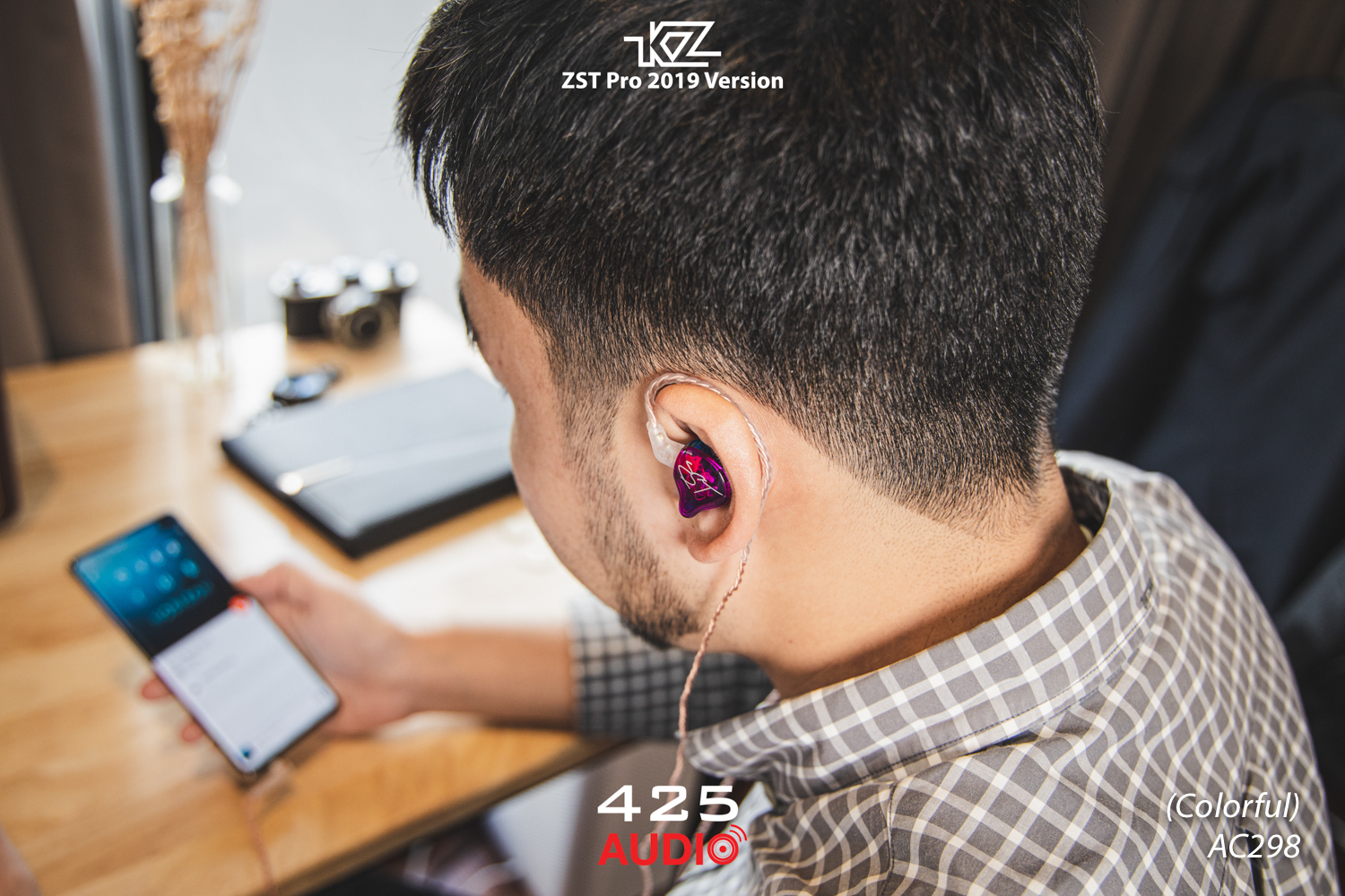 kz,zst pro 2019 version,in-ear,monitor,hybrid driver,2 pin,มีไมโครโฟน,ถอดสายอัพเกรดได้