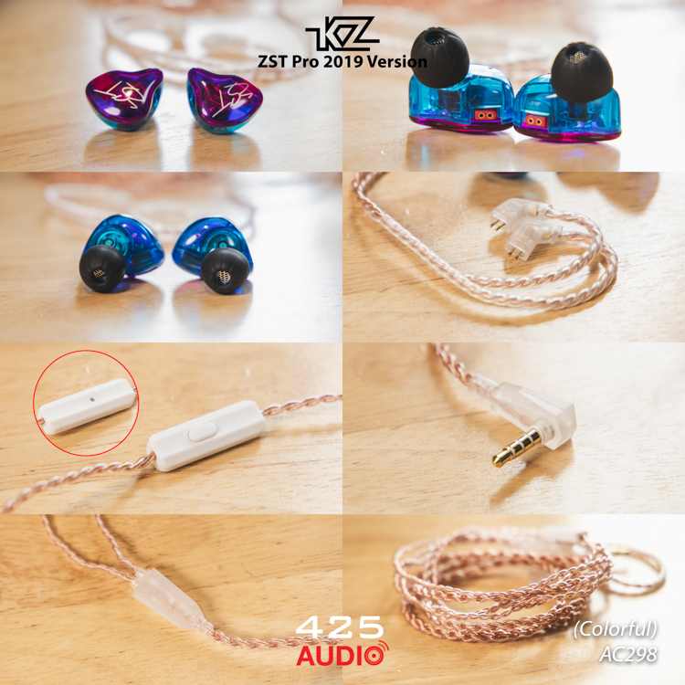 kz,zst pro 2019 version,in-ear,monitor,hybrid driver,2 pin,มีไมโครโฟน,ถอดสายอัพเกรดได้