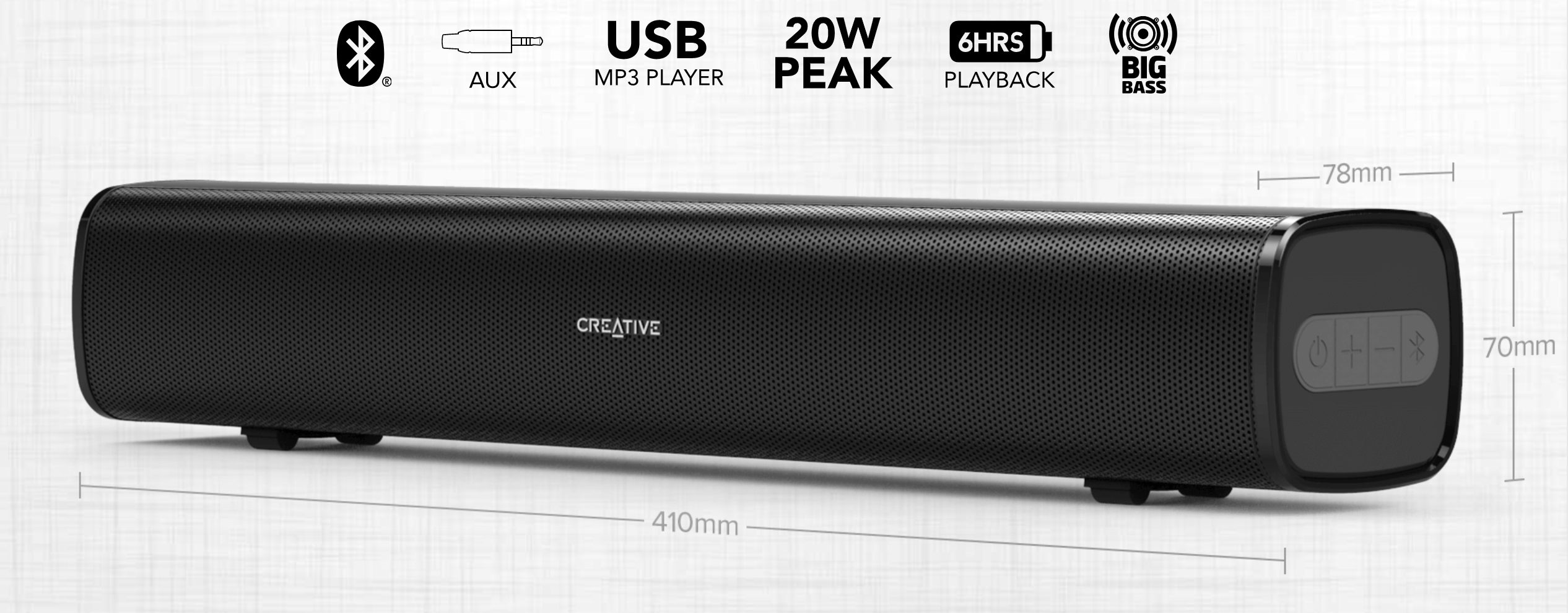 Creative Stage Air Bluetooth Soundbar,creative soundbar,soundbar,ลำโพง soundbar,ลำโพงบลูทูธ,ลำโพงไร้สาย,ลำโพงคอม,ลำโพง creative