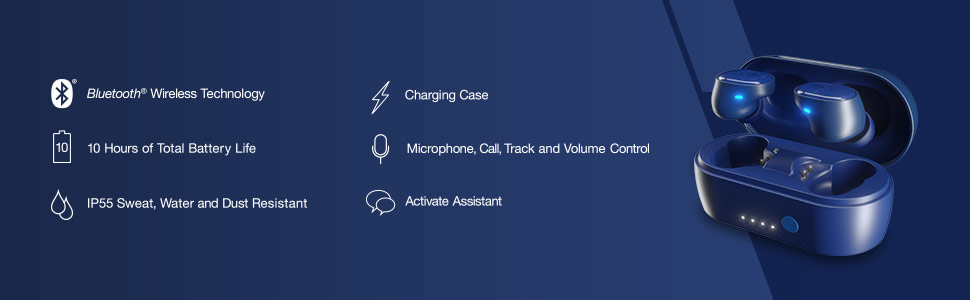 skullcandy sesh,หูฟัง true wireless,หูฟังไร้สายฯ,กันนํ้า,กันฝุ่น,เสียงดี,bluetooth 5.0