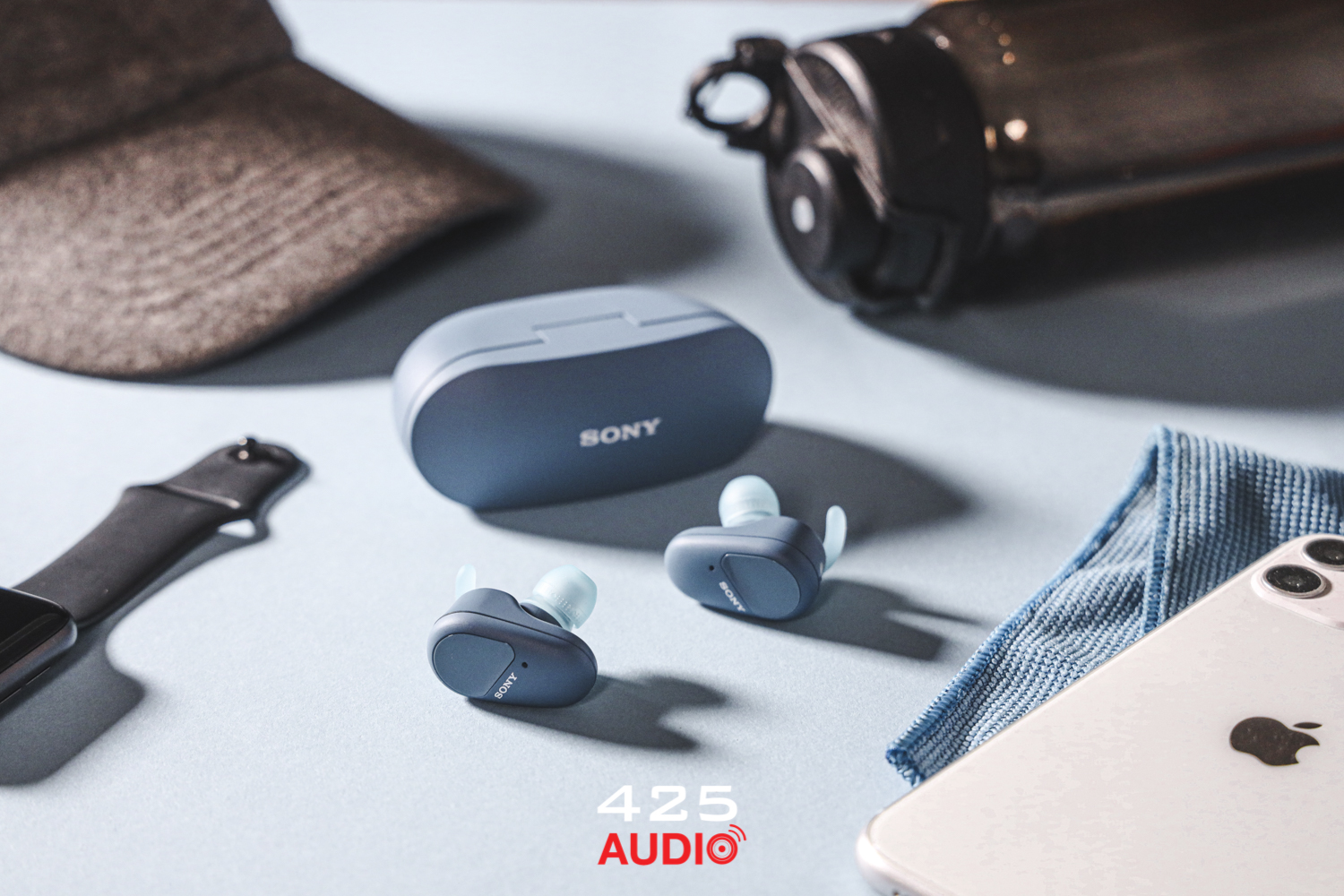 sony wf-sp800n,sony,true wireless,หูฟังออกกำลังกาย,ip55,เบสหนัก,กันนํ้า,ตัดเสียงรบกวน,active noise cancelling,ambient sound,black,blue,orange,สวมใส่แน่น