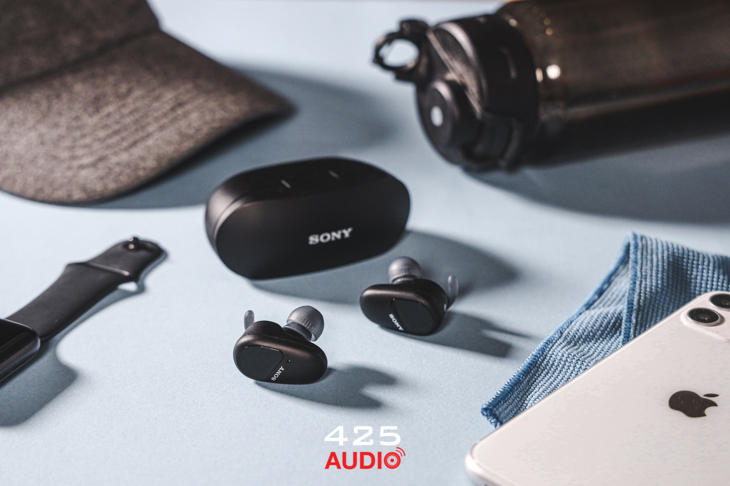 sony wf-sp800n,sony,true wireless,หูฟังออกกำลังกาย,ip55,เบสหนัก,กันนํ้า,ตัดเสียงรบกวน,active noise cancelling,ambient sound,black,blue,orange,สวมใส่แน่น