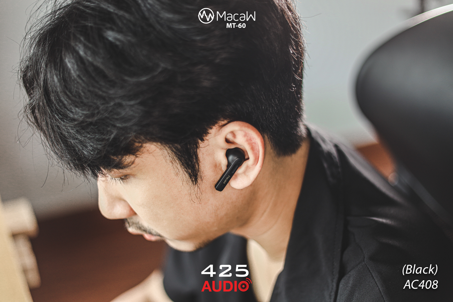 macaw,mt-60,หูฟังไร้สาย,กันนํ้า,active noise cancelling,ไมค์คู่,เบสหนัก,ipx4,ใส่สบาย