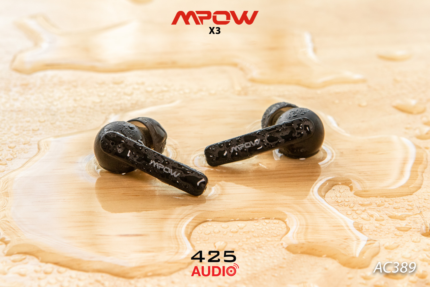 mpow,x3,bluetooth,5.0,active noise cancelling,ipx7,เบสหนัก,ไมค์คู่,ไมค์ชัด,black,สีดำ