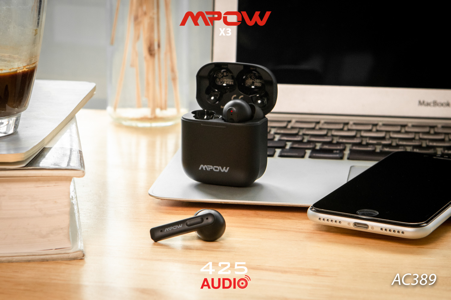 mpow,x3,bluetooth,5.0,active noise cancelling,ipx7,เบสหนัก,ไมค์คู่,ไมค์ชัด,black,สีดำ