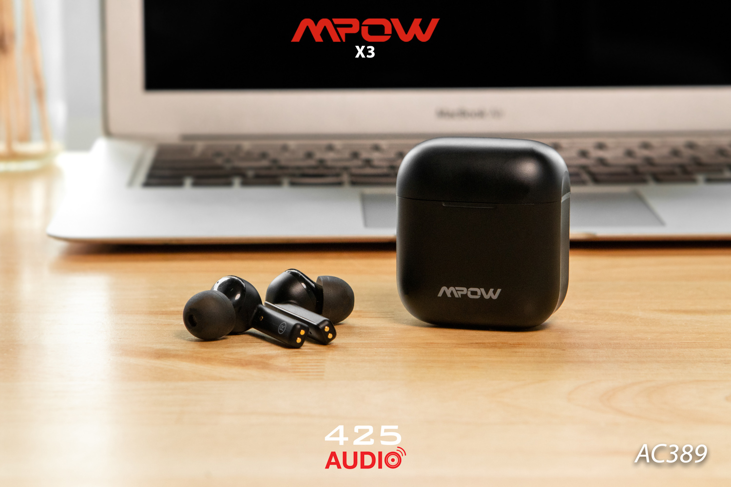 mpow,x3,bluetooth,5.0,active noise cancelling,ipx7,เบสหนัก,ไมค์คู่,ไมค์ชัด,black,สีดำ