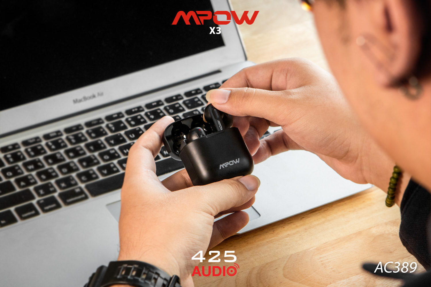 mpow,x3,bluetooth,5.0,active noise cancelling,ipx7,เบสหนัก,ไมค์คู่,ไมค์ชัด,black,สีดำ