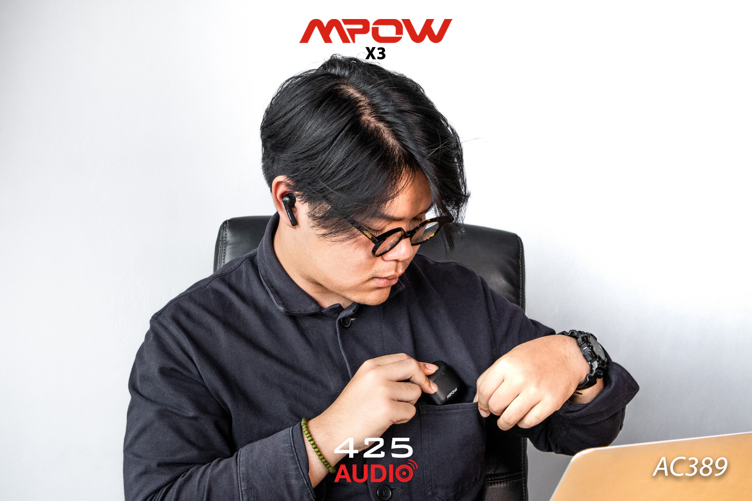 mpow,x3,bluetooth,5.0,active noise cancelling,ipx7,เบสหนัก,ไมค์คู่,ไมค์ชัด,black,สีดำ