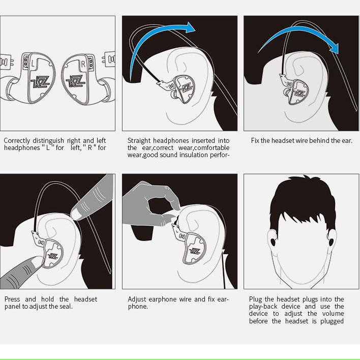 kz,as10,in,ear,monitor,5,balanced,armature,driver,headphone,earphone