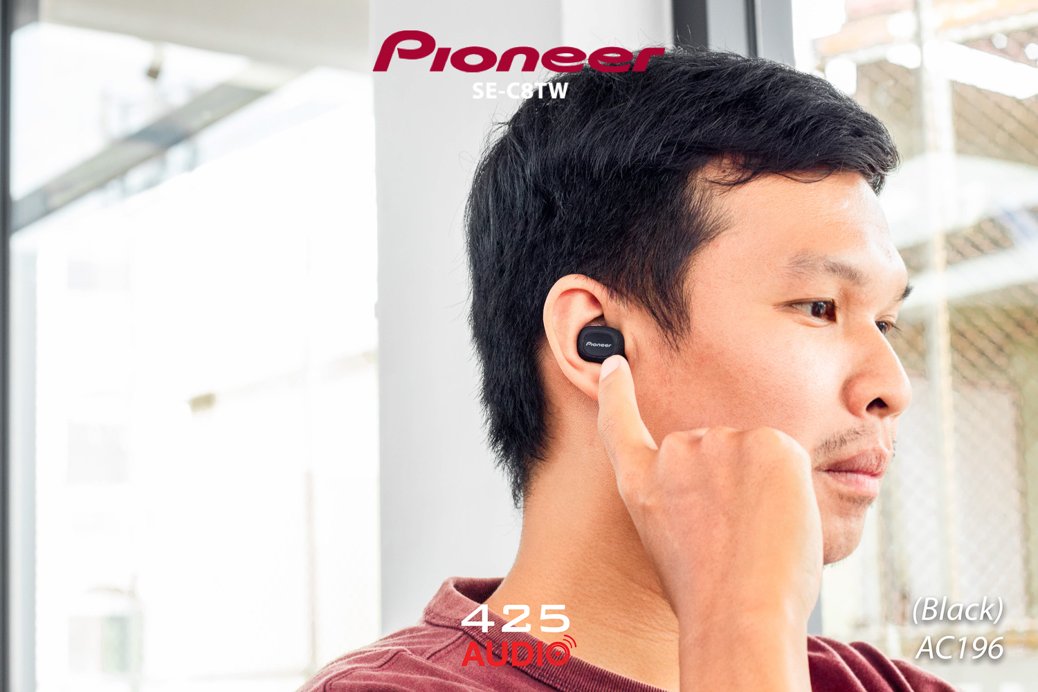 pioneer,c8,true,wireless,earbud,bass,black,japan,mic,in,ear,se,c8tw,ios,android