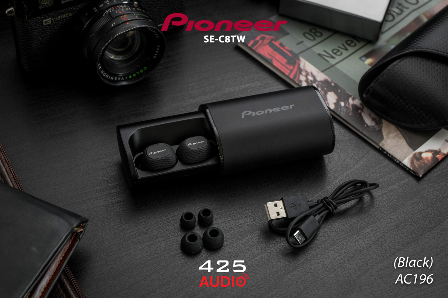 pioneer,c8,true,wireless,earbud,bass,black,japan,mic,in,ear,se,c8tw,ios,android